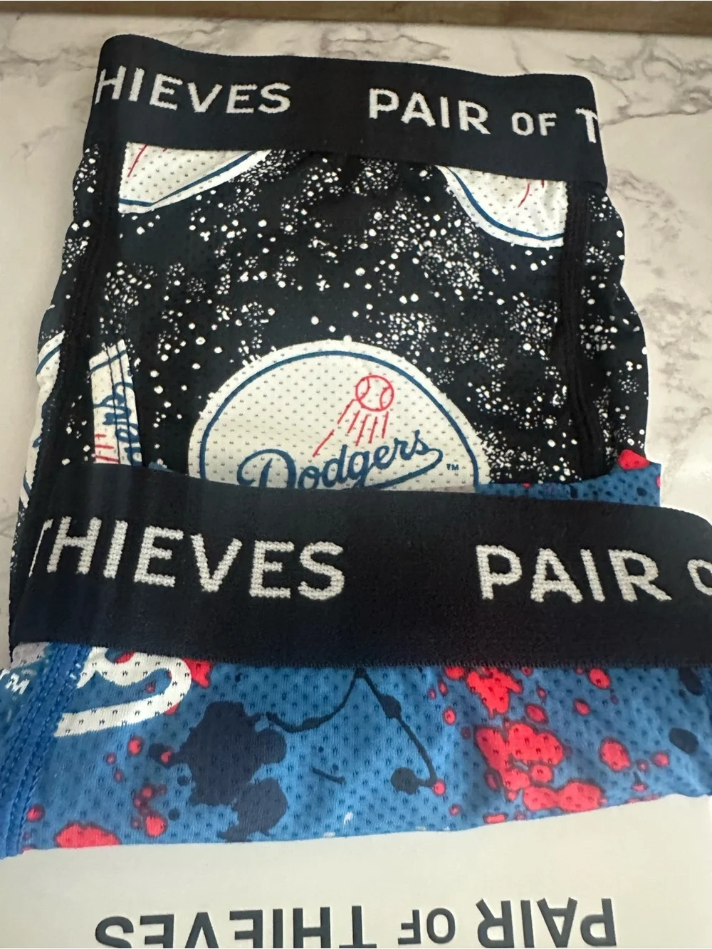 Men's Pair of Thieves Royal Blue /Black Los Angeles Dodgers Boxers